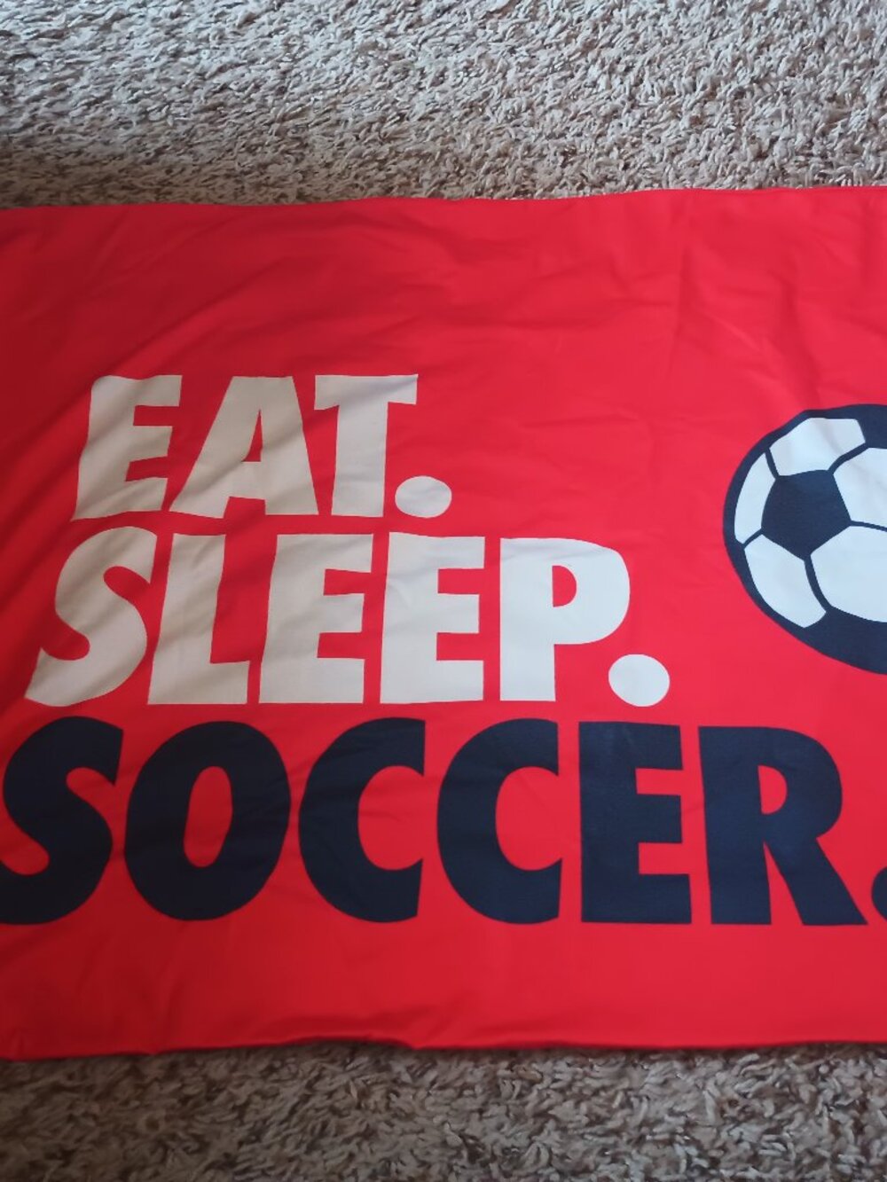 NEW Silky soccer pillowcase - double sided